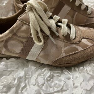 Coach Tan and Cream Sneakers